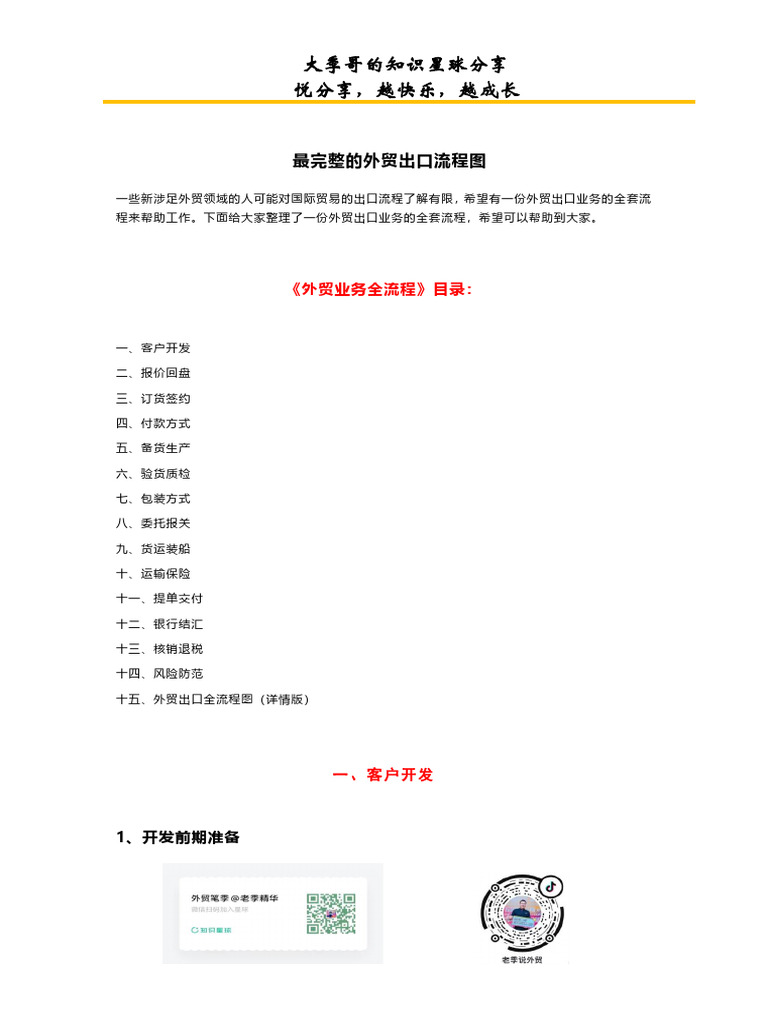 外贸出口全流程+注意点| PDF
