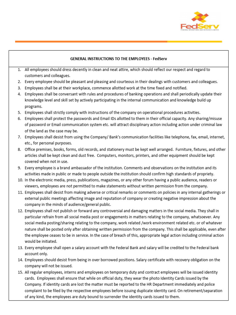 8. General Instructions to the Employees | PDF | Justice | Crime & Violence