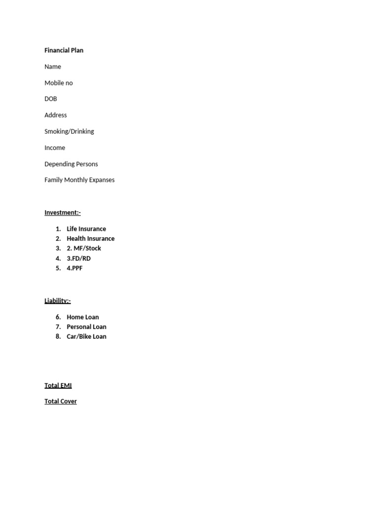 Comprehensive Financial Planning Guide | PDF