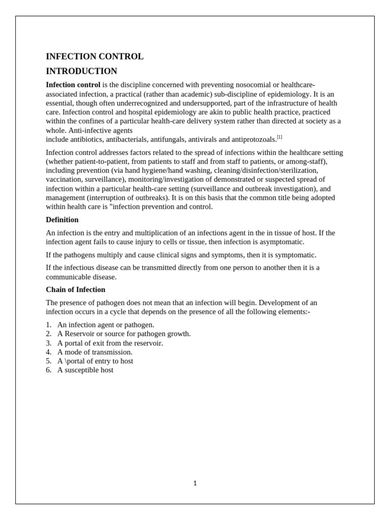 Infection Control in Healthcare Settings | PDF | Infection | Hand Washing