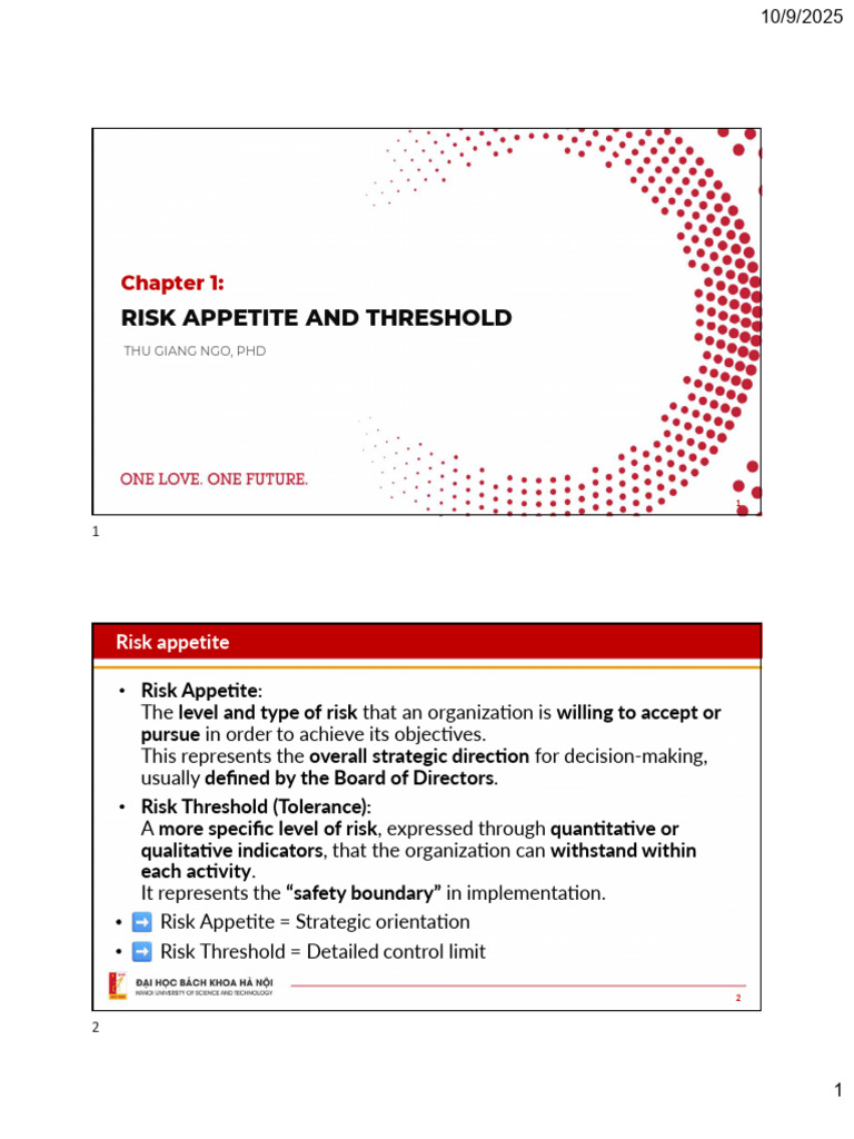 RM-01 - Risk appetite | PDF | Risk | Economies