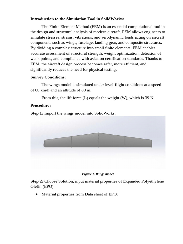 FEM Simulation of Aircraft Wings in SolidWorks | PDF | Deformation ...