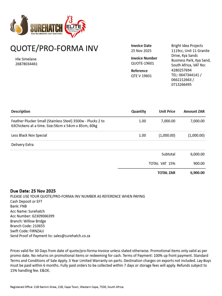 Invoice QUOTE-19601 (1) | PDF | Invoice | Payments