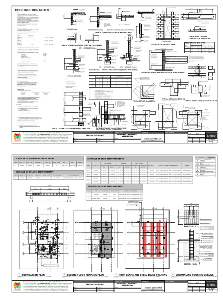 Construction Notes for Reinforcement Bars | PDF | Materials | Building ...