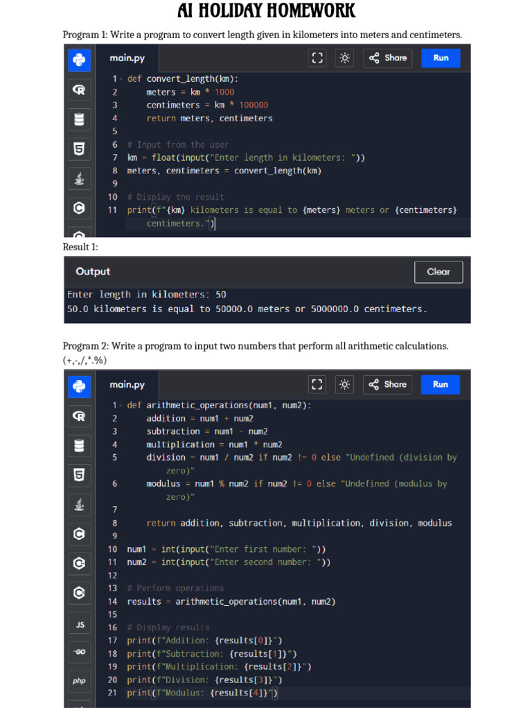 Ai Holiday Homework | PDF