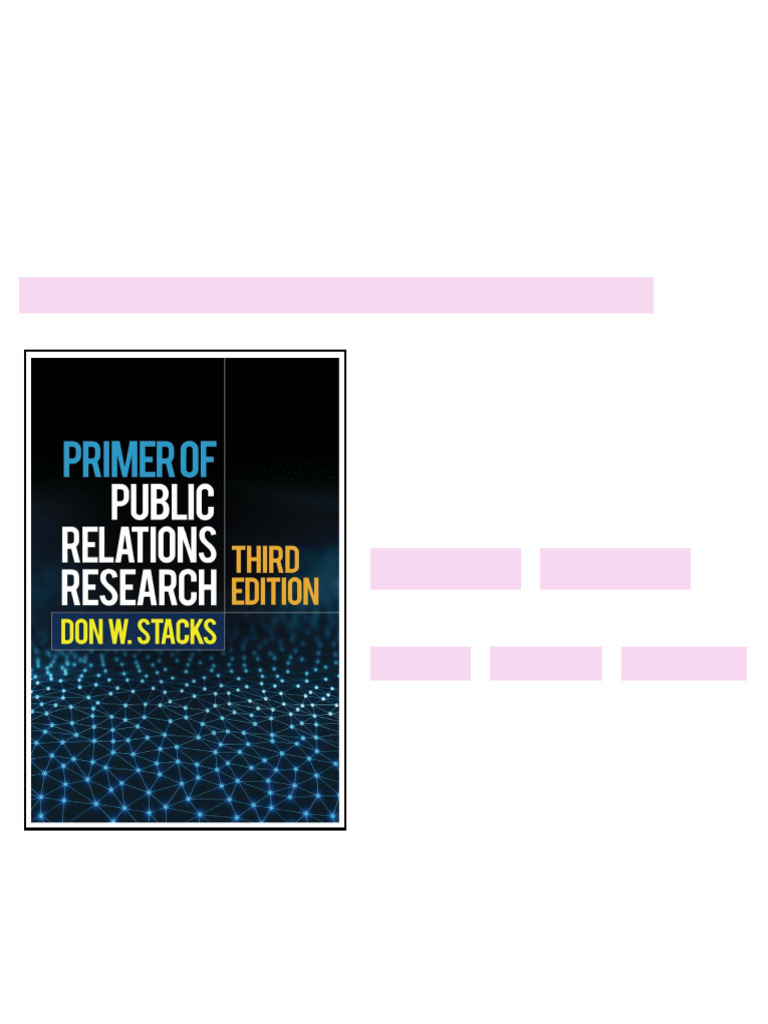 Primer of Public Relations Research 3rd Edition Don W. Stacks all ...
