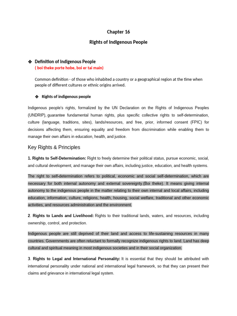 Indigenous Peoples' Rights Explained | PDF | Indigenous Peoples | Self ...