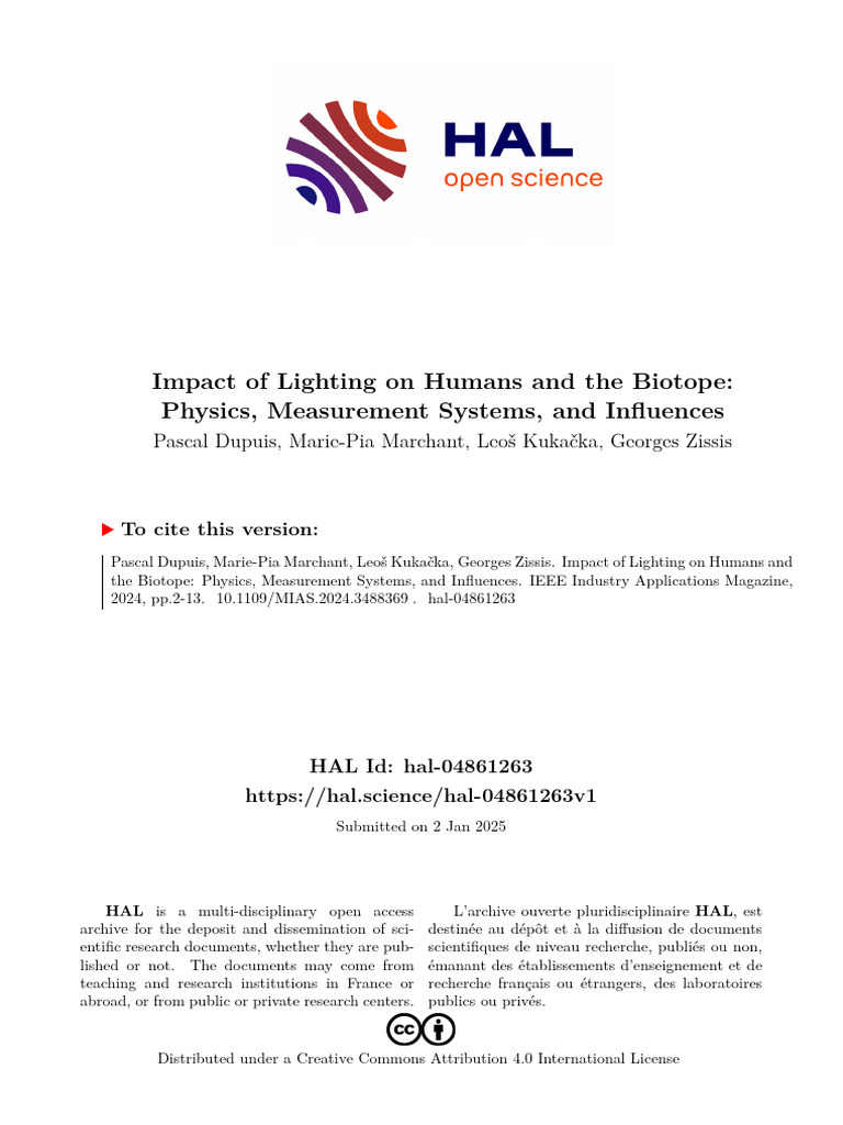 Impact of Lighting on Humans and Biotope | PDF | Color | Light Emitting ...