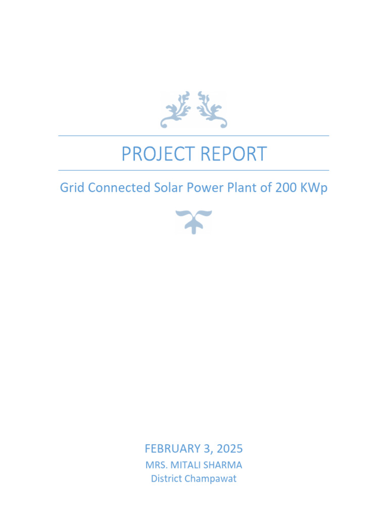 200 KWp Grid Connected Solar Project Report | PDF | Equity (Finance ...