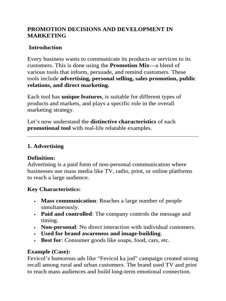 Marketing Promotion Tools Explained | PDF | Advertising | Sales