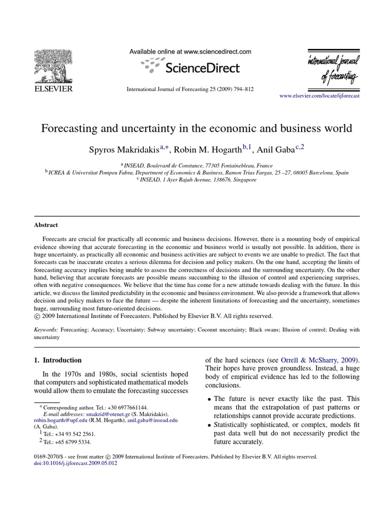 Forecasting Uncertainty in Economics | PDF | Dow Jones Industrial ...