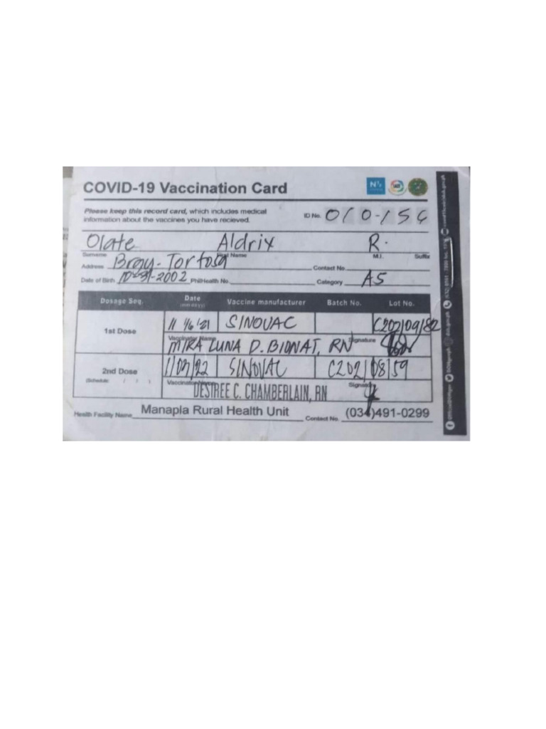 Vaccination Card | PDF