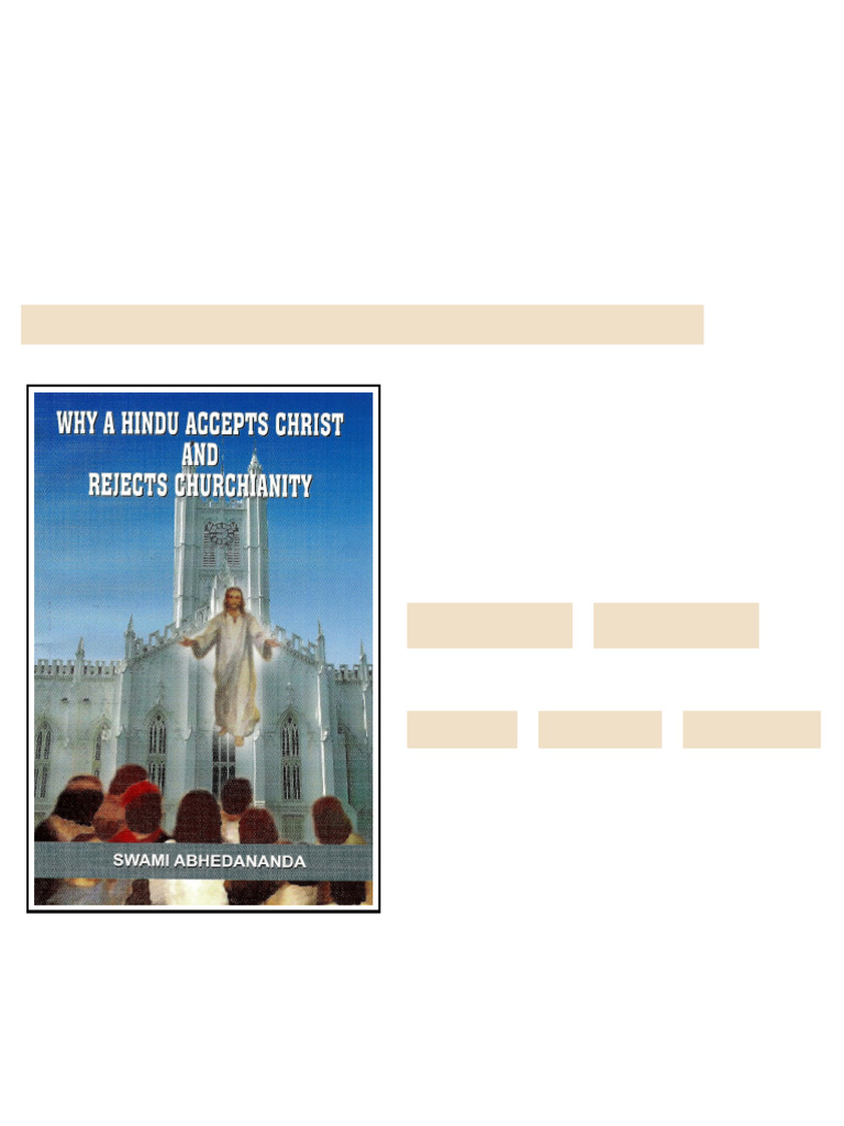 WHY A HINDU ACCEPTS CHRIST AND REJECTS CHURCHIANITY 16th Edition Swami ...