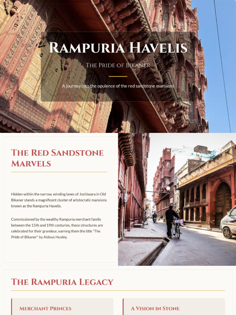 Rampuria Havelis - The Pride of Bikaner | PDF