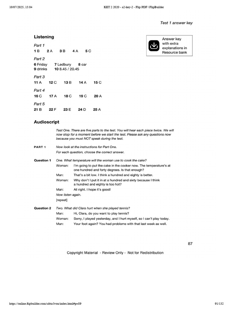 KET 2 2020 - A2-Key-2 - Flip PDF _ FlipBuilder Copy | PDF