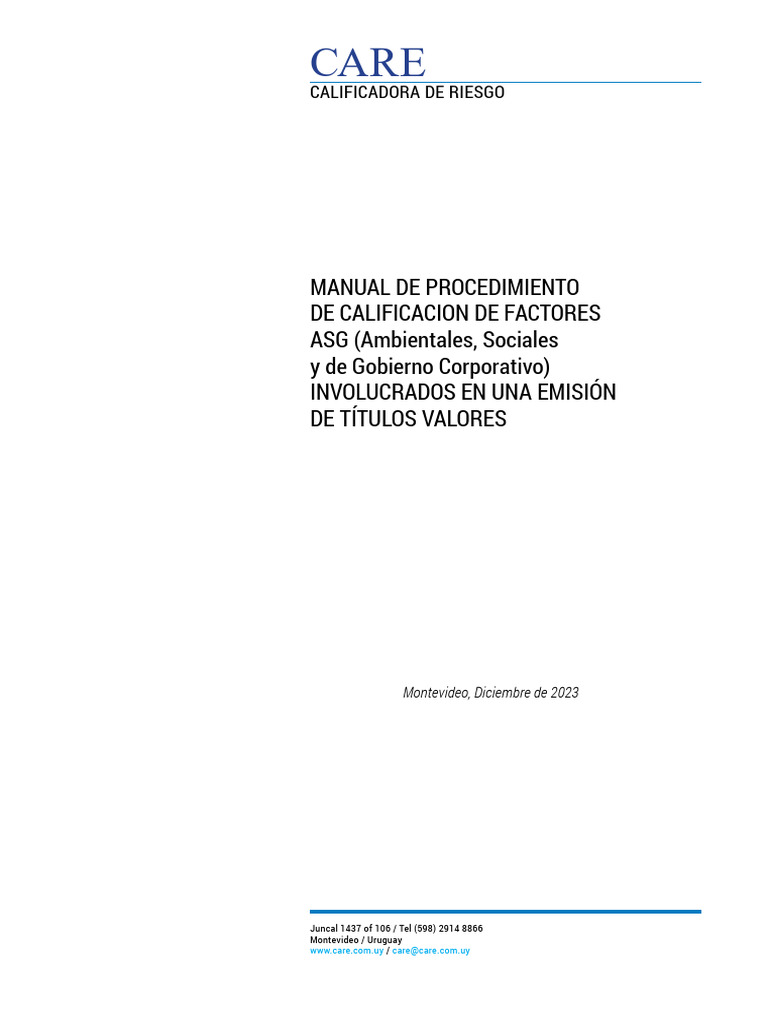 Manual de Calificación ASG en Títulos Valores | PDF | Sustentabilidad ...