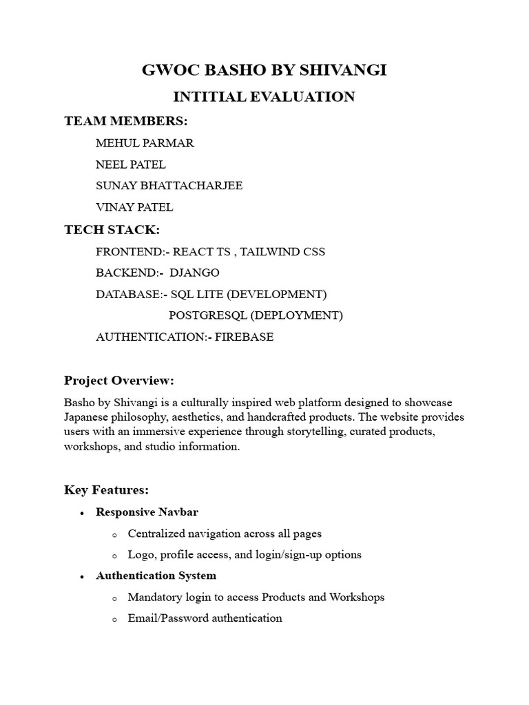 Gwoc Intitial Evaluation 28-12-2025 | PDF