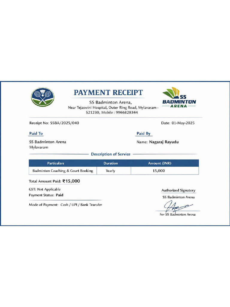 Wellness Allowance - Receipt | PDF