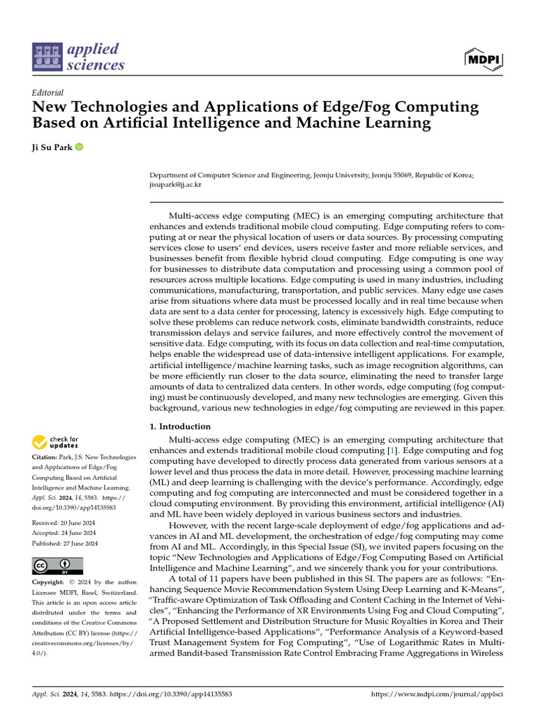 Edge/Fog Computing Innovations in AI | PDF | Internet Of Things ...