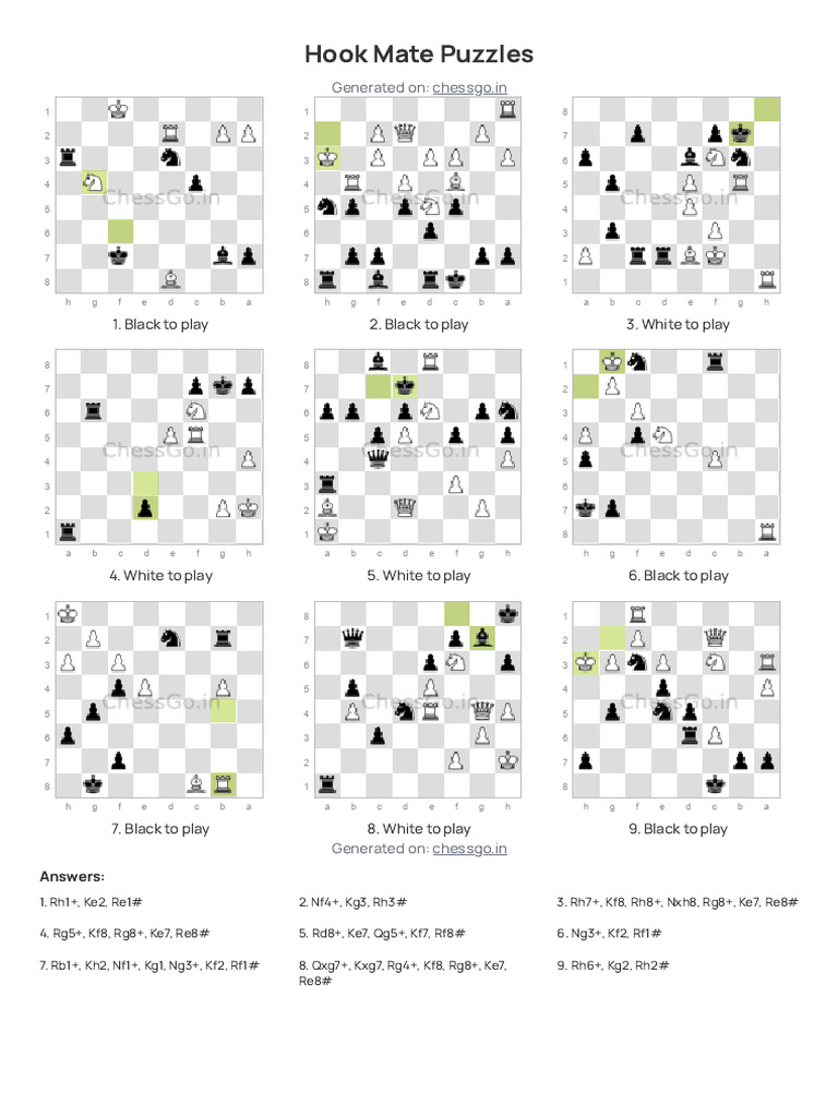 Hook Mate - 5 | PDF | Chess Theory | Chess