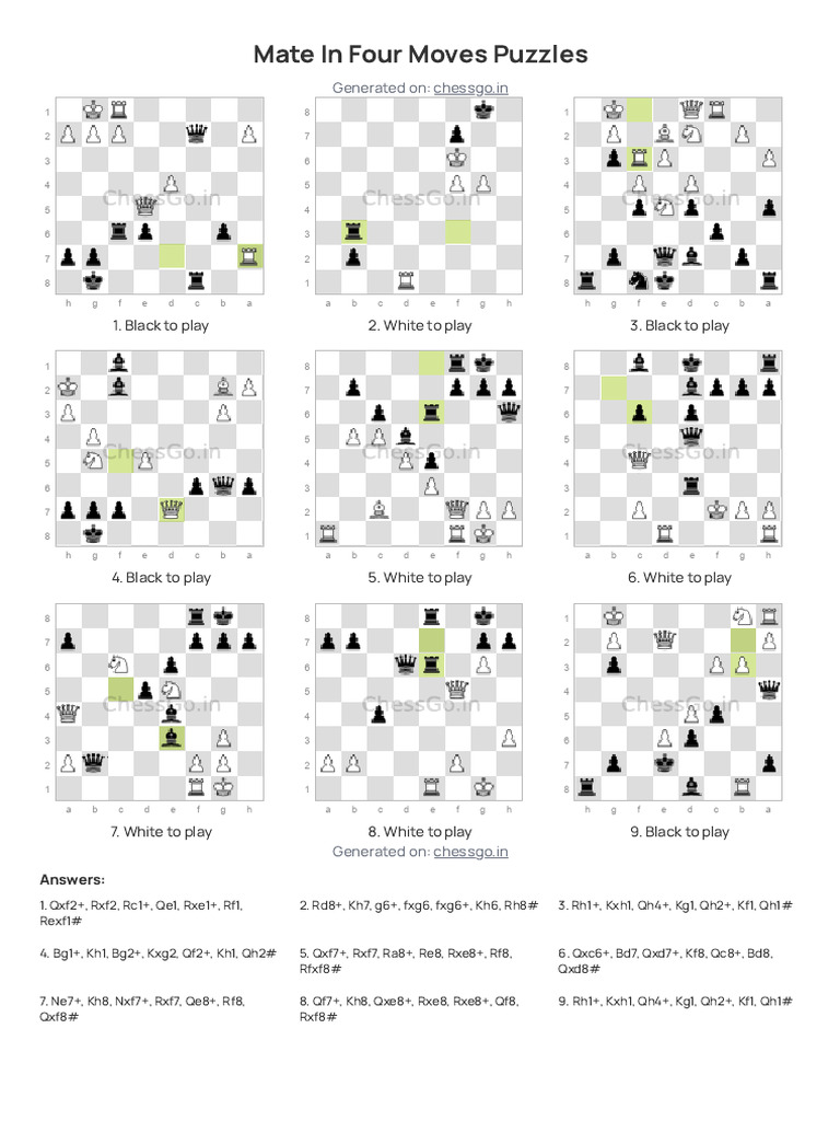Mate In Four Move -5 | PDF | Chess Theory | Chess