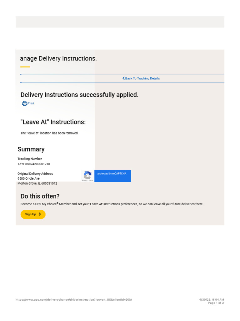 UPS My Choice Delivery Preferences Guide | PDF