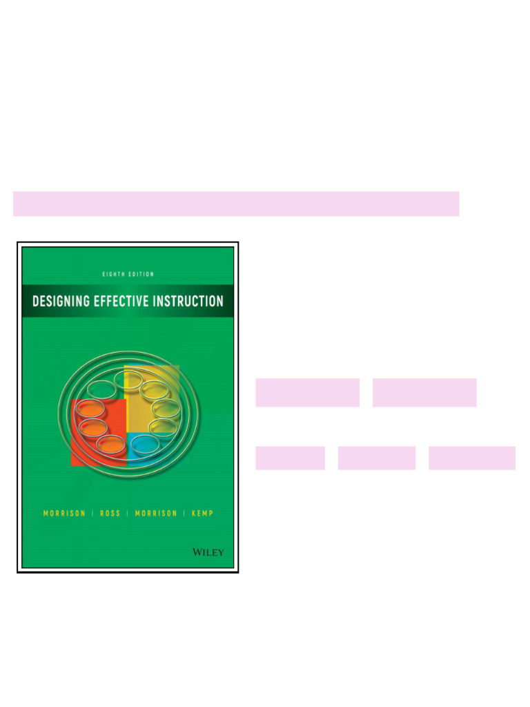 Designing Effective Instruction 8th Edition Gary R. Morrison No Waiting ...
