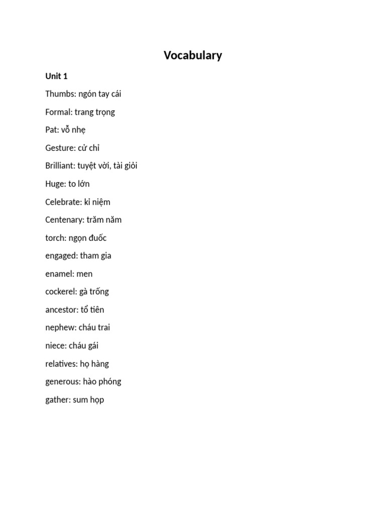 Vocabulary | PDF