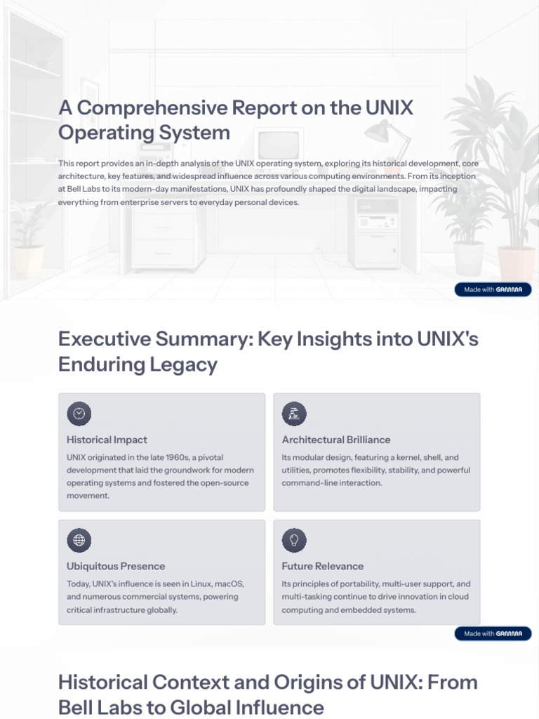 A Comprehensive Report on the UNIX Operating System | PDF | Unix ...