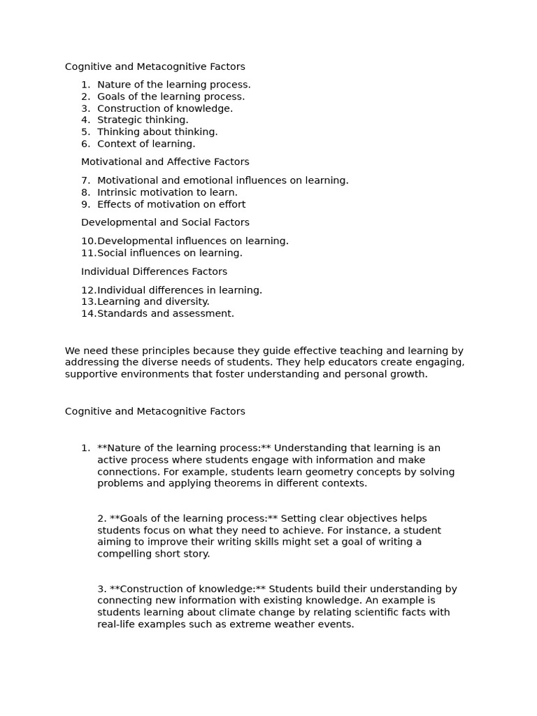 Principles of Effective Learning Strategies | PDF | Learning | Motivational