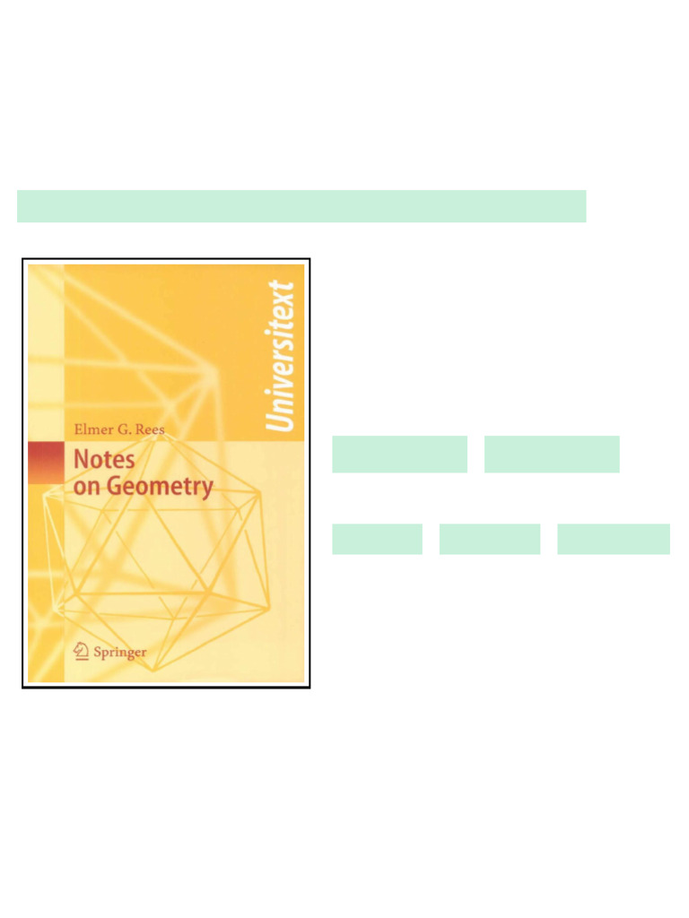 Notes on Geometry by Elmer G. Rees pdf version | PDF