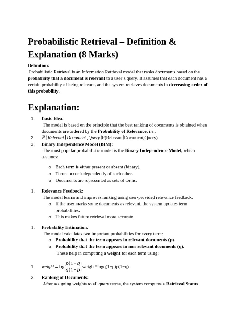 Understanding Probabilistic Retrieval Models | PDF | Information ...