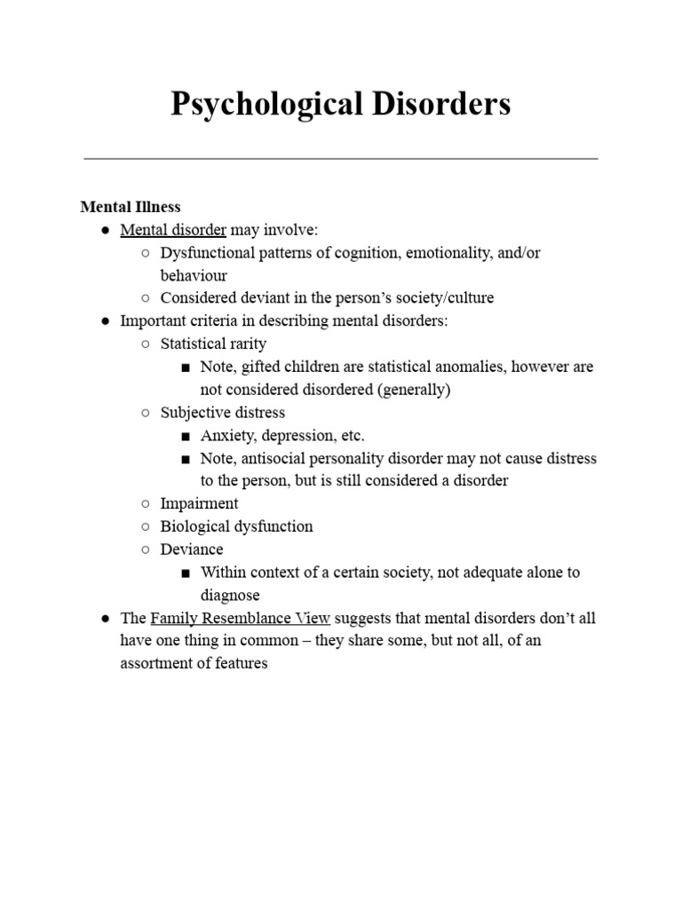 Understanding Psychological Disorders | PDF | Mental Disorder | Anxiety
