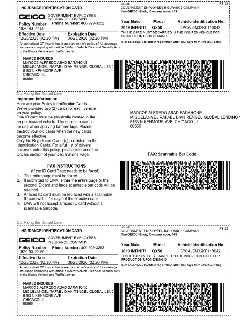 insurance3PCAJ5M32KF118042 | PDF | Department Of Motor Vehicles ...