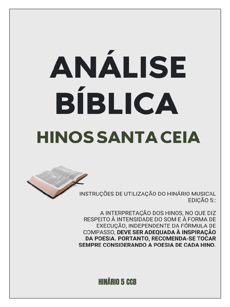 Análise Bíblica dos Hinos CCB 5 | PDF | Eucaristia | Jesus