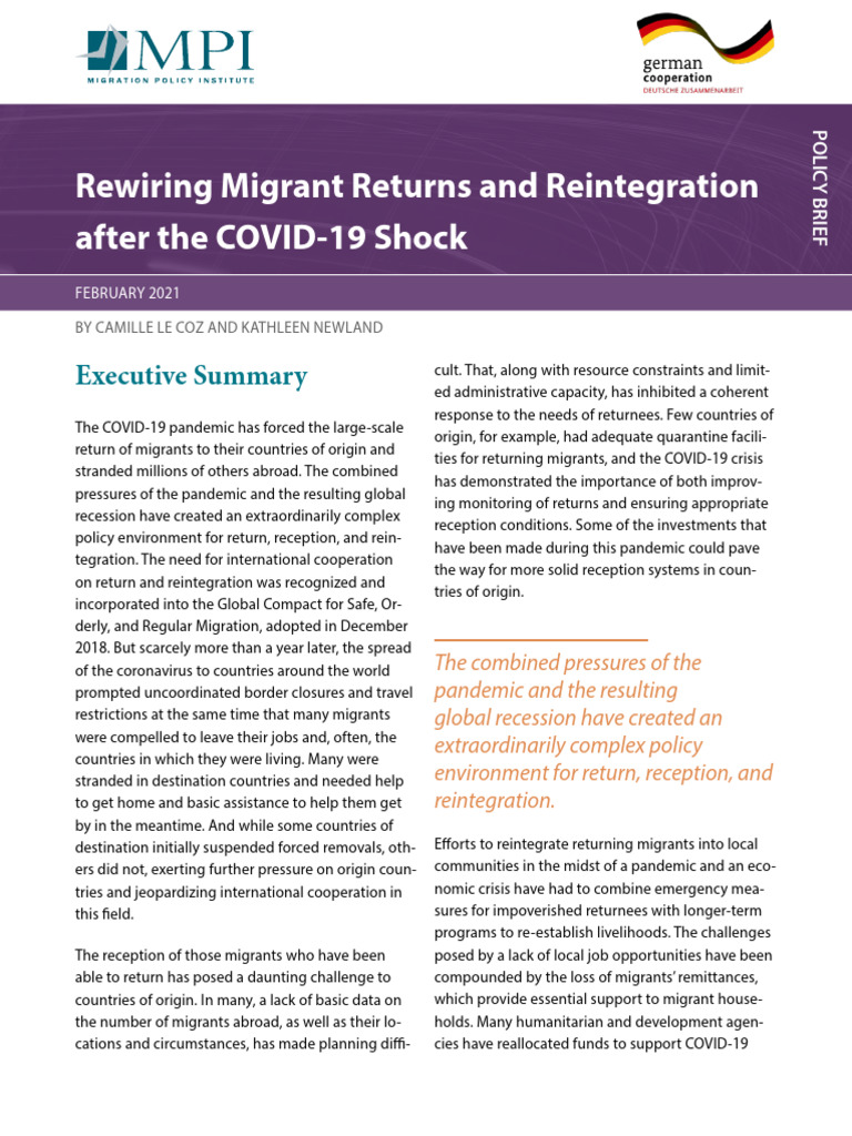 COVID-19 Impact on Migrant Returns | PDF | Human Migration ...