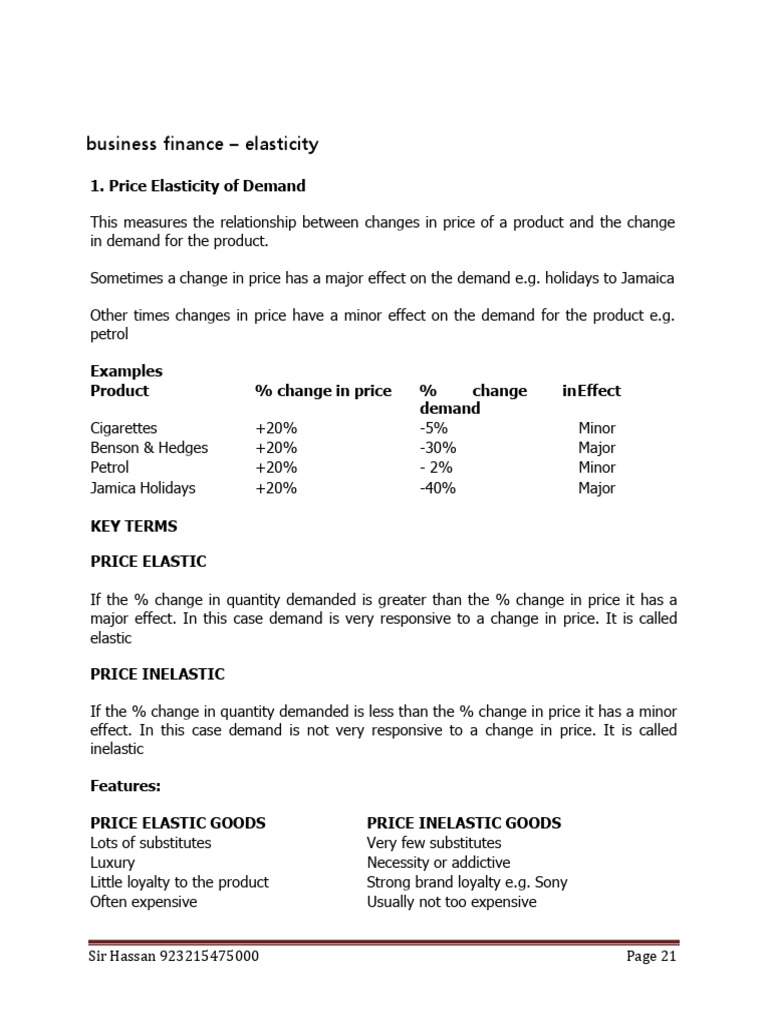 Understanding Price Elasticity in Business | PDF | Elasticity ...