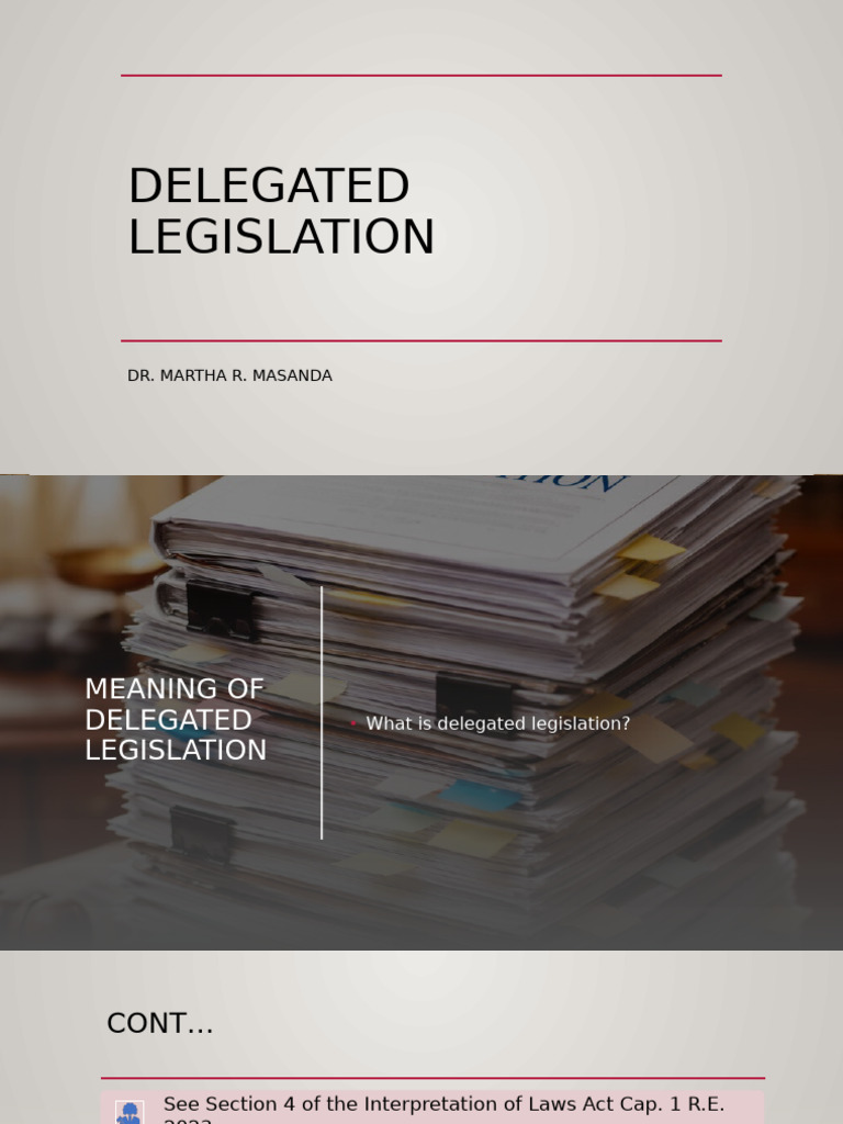 Understanding Delegated Legislation | PDF | Political Charters | Legal ...