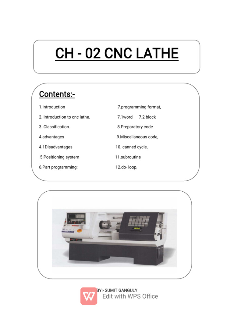 CNC Lathe Programming Guide | PDF | Feedback | Mechanical Engineering