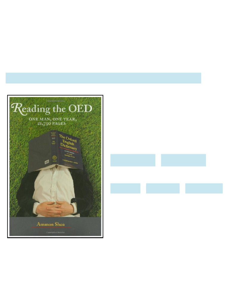 (Ebook) Reading the OED: One Man, One Year, 21,730 Pages by Ammon Shea ...
