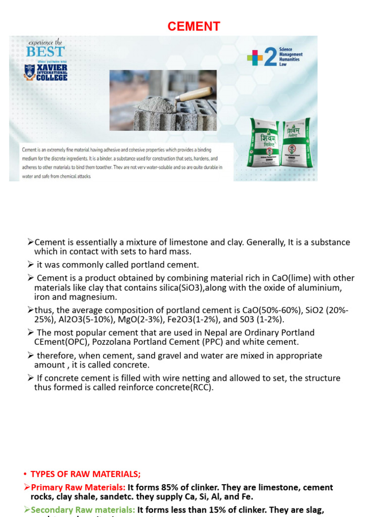 Cement Production and Composition Guide | PDF