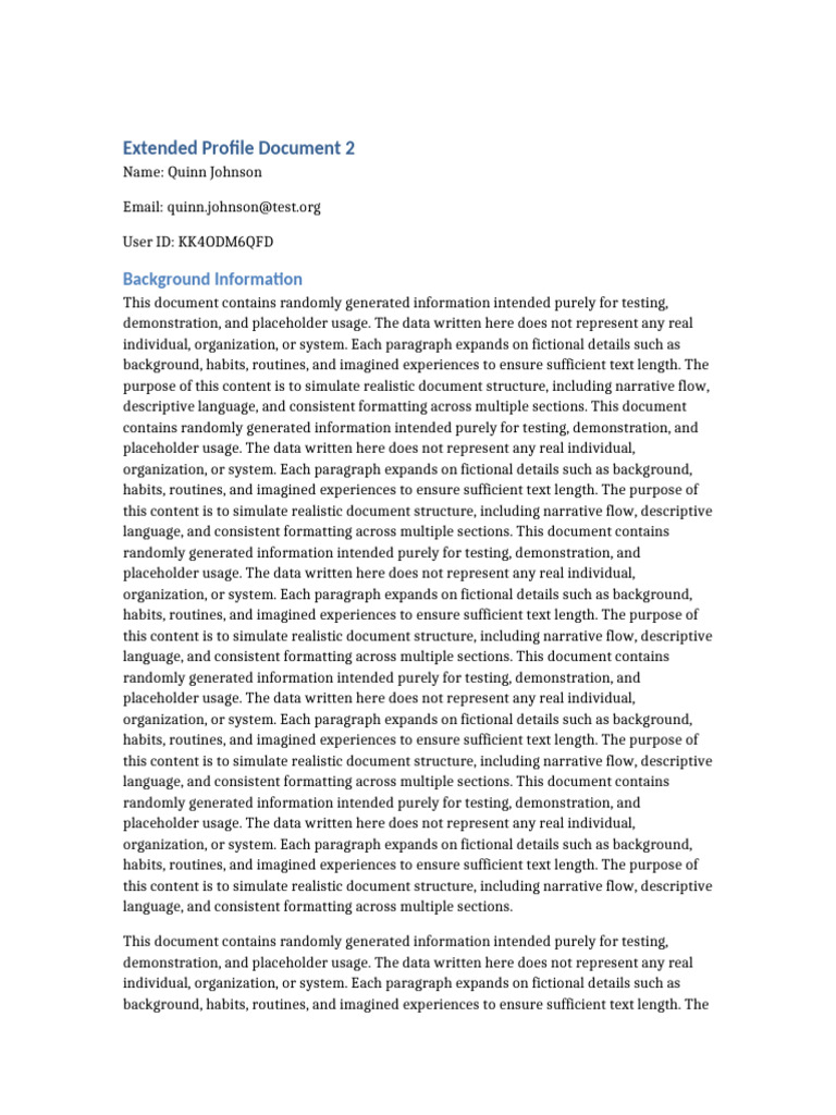 Long Random Document 2 | PDF | Narrative | Paragraph