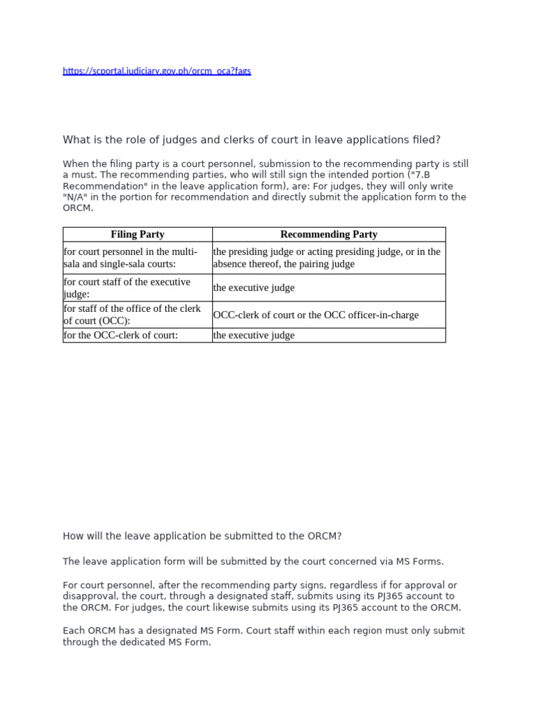 Judges and Clerks Leave Application Process | PDF