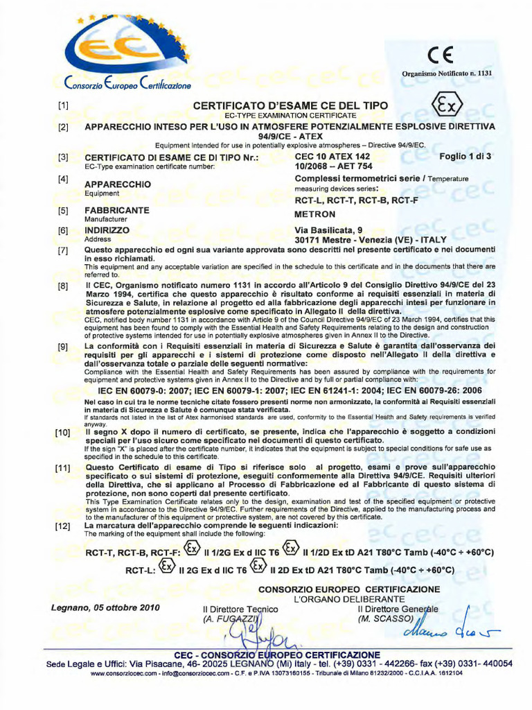 Cec 10 Atex 142 | PDF
