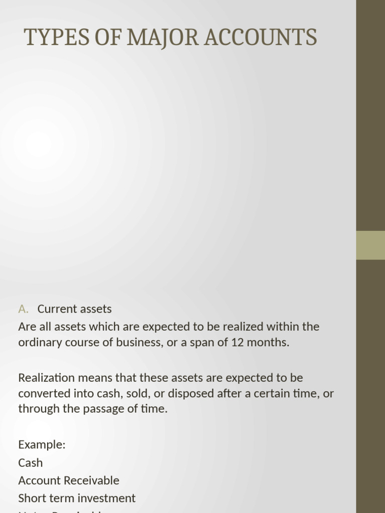 Major Account Types Explained | PDF