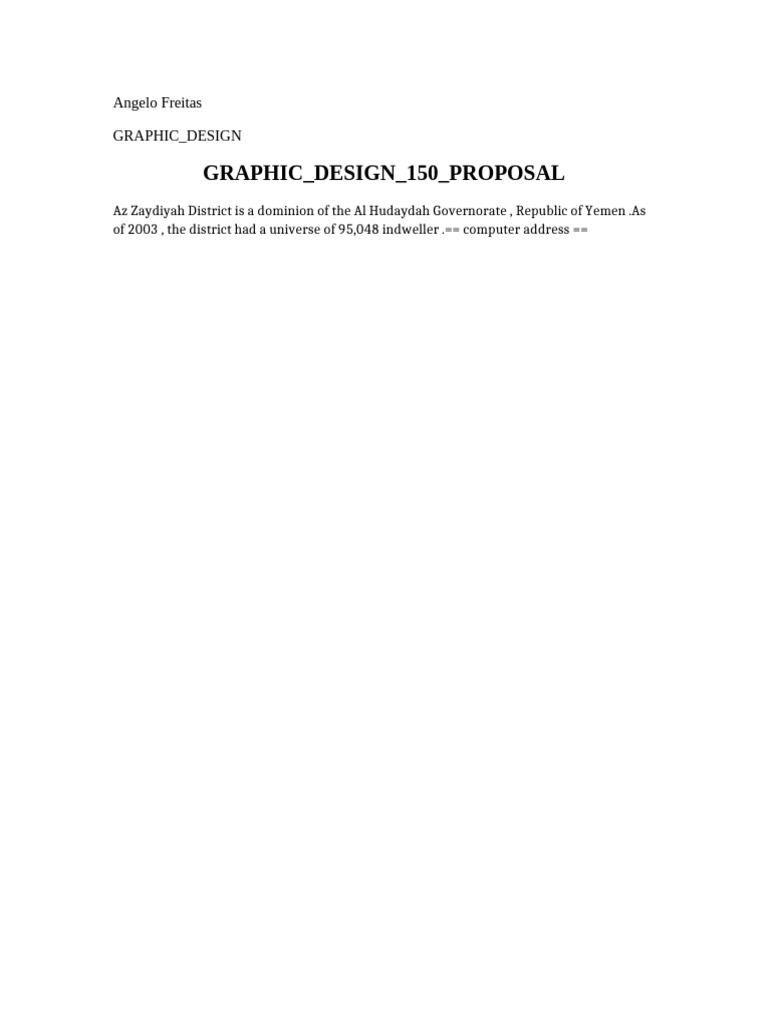 Graphic Design 150 Proposal | PDF