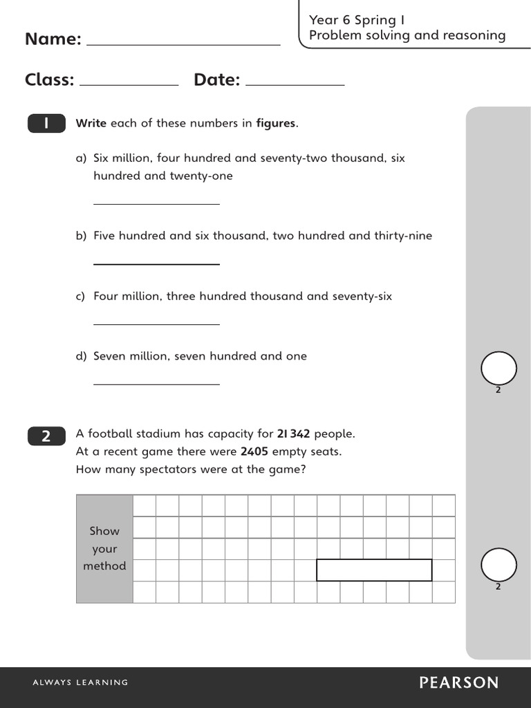 Year 6 Spring 1 Math Problem Set | PDF | Geometry | Euclidean Plane ...