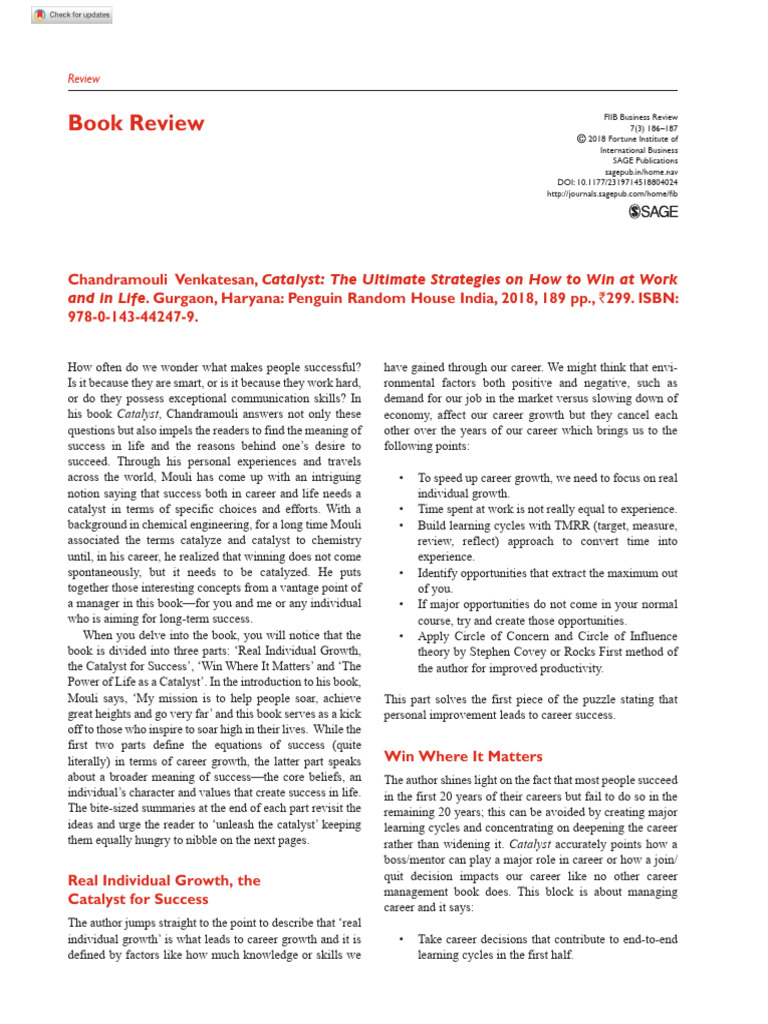Catalyst: Strategies for Success | PDF