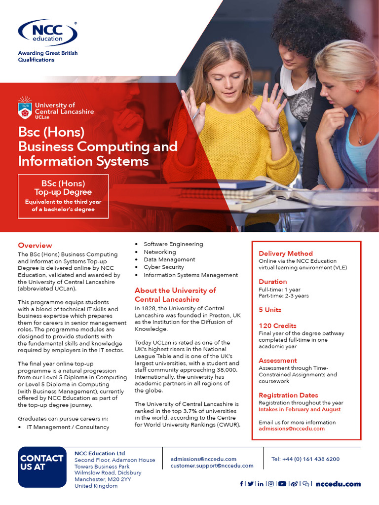 BSc (Hons) Business Computing Top-up Degree | PDF | Academic Degree ...
