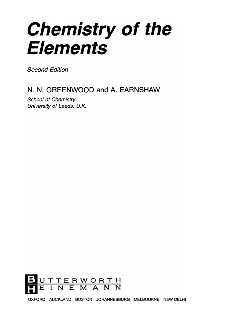 Chemistry of the Elements Overview | PDF